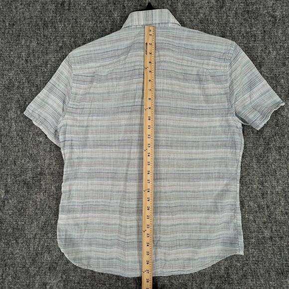 LC WAIKIKI SHIRT MENS LARGE BLUE STRIPED NORMAL FIT WOVEN RESORT CLUB VACATION - Picture 11 of 11